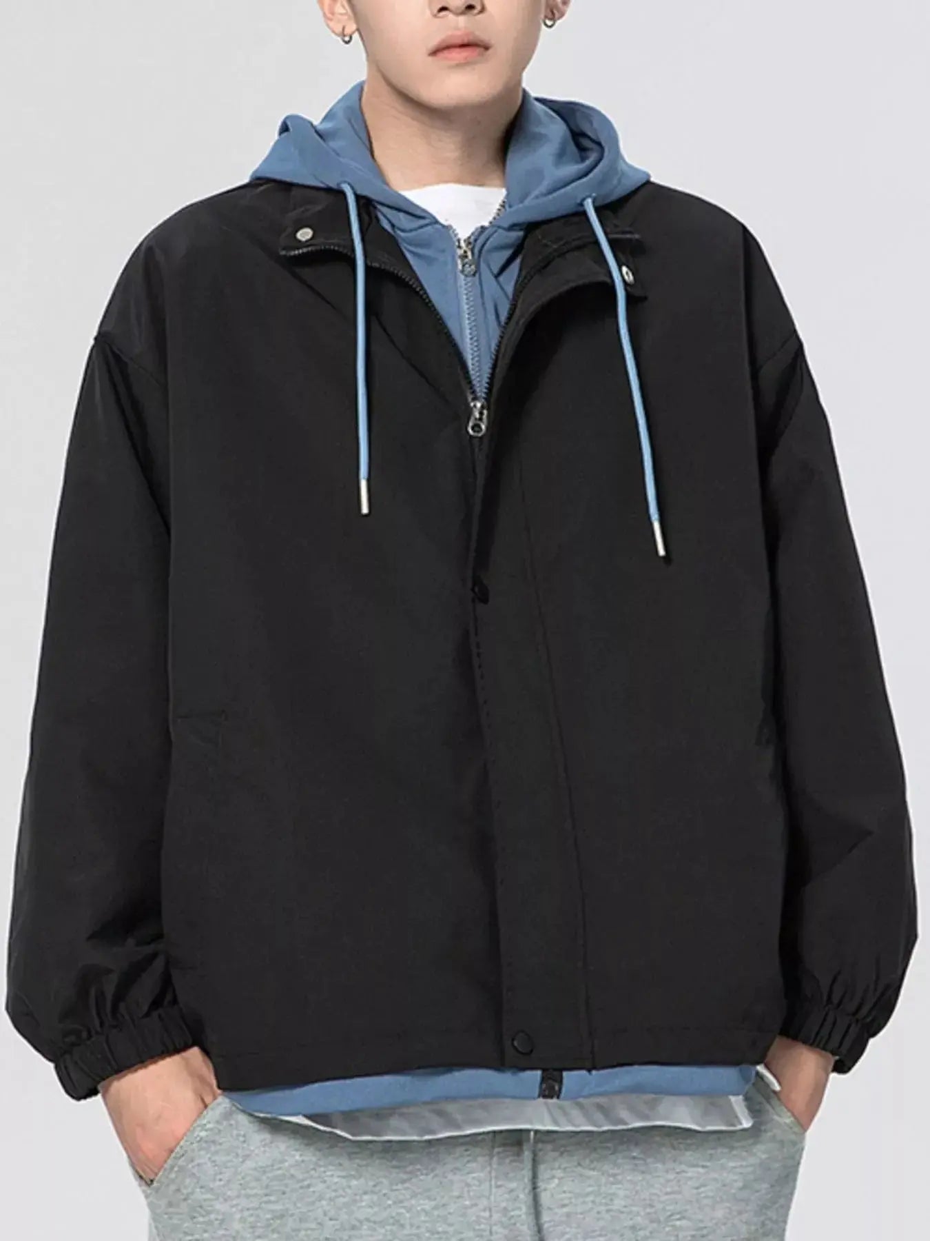 Men's Plus Size Casual Lightweight Windbreaker Jacket Simply Love