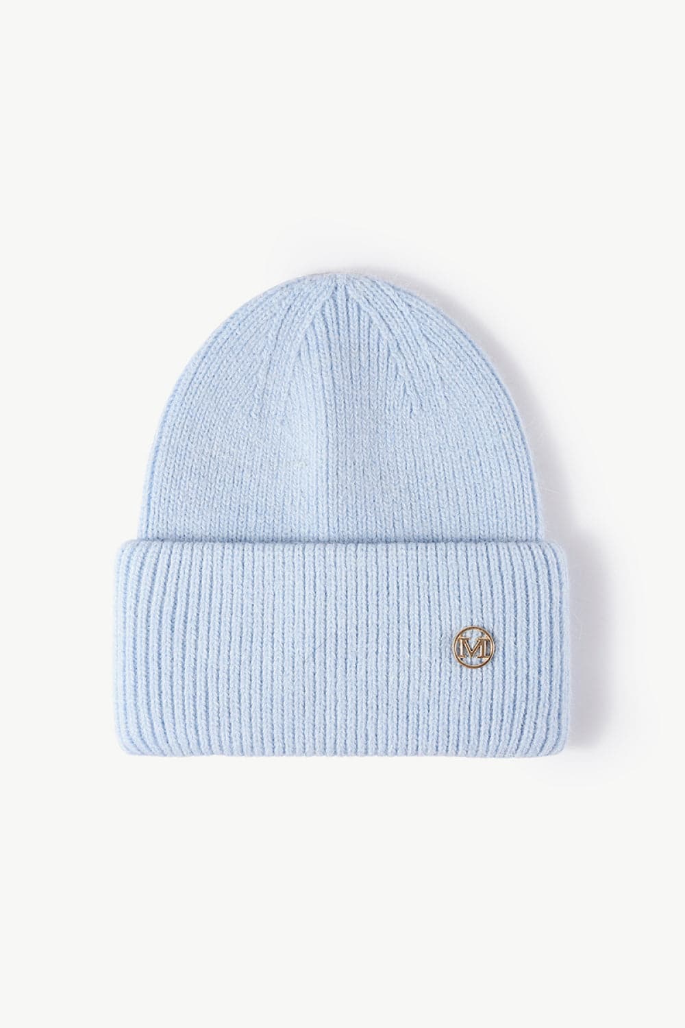 M Rib-Knit Cuff Beanie.