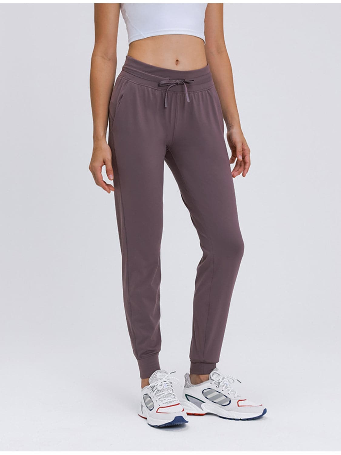 Double Take Tied Joggers with Pockets.