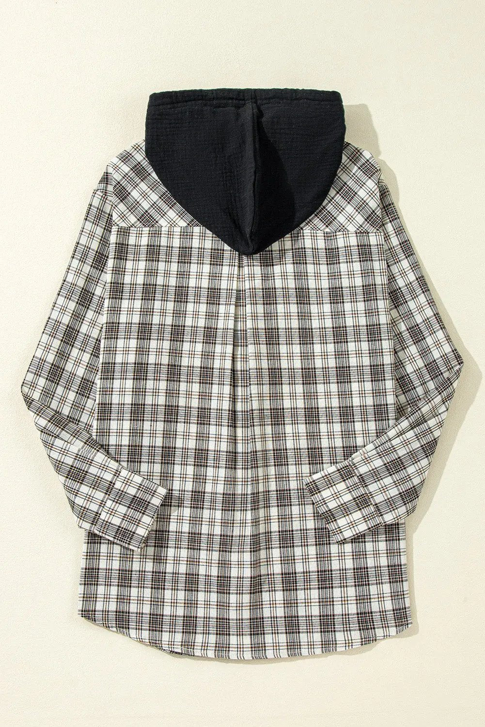 Ariella Checkered Loose Fit Buttoned Hooded Shacket - Love Salve 