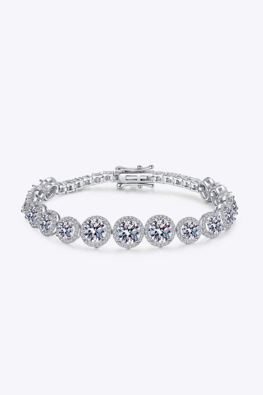 925 Sterling Silver 10.4 Carat Moissanite Bracelet.