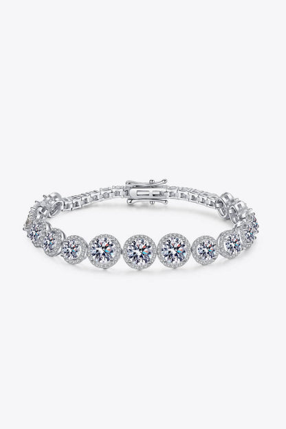 925 Sterling Silver 10.4 Carat Moissanite Bracelet.