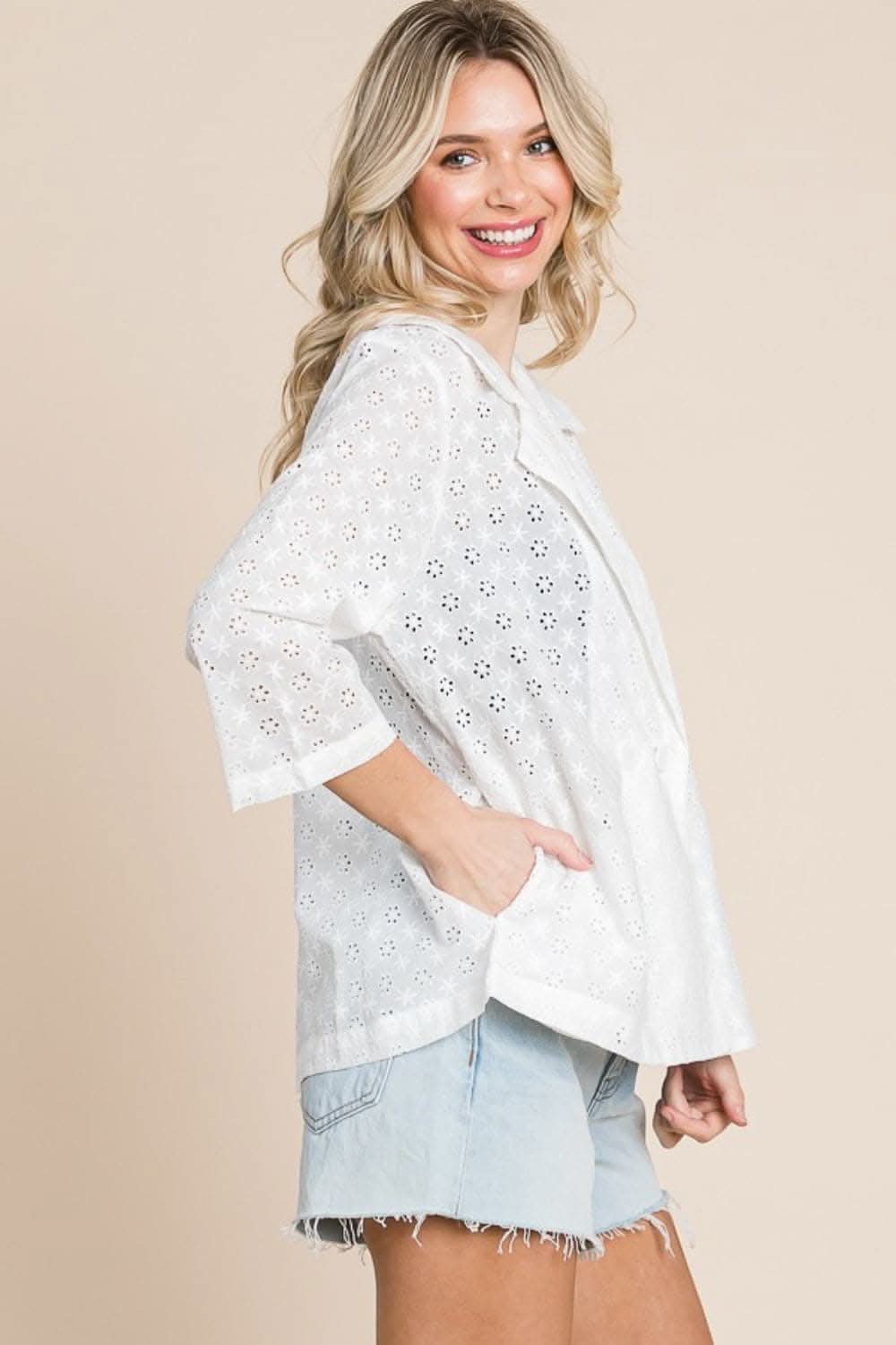 Culture Code chic eyelet jacket - Love Salve 