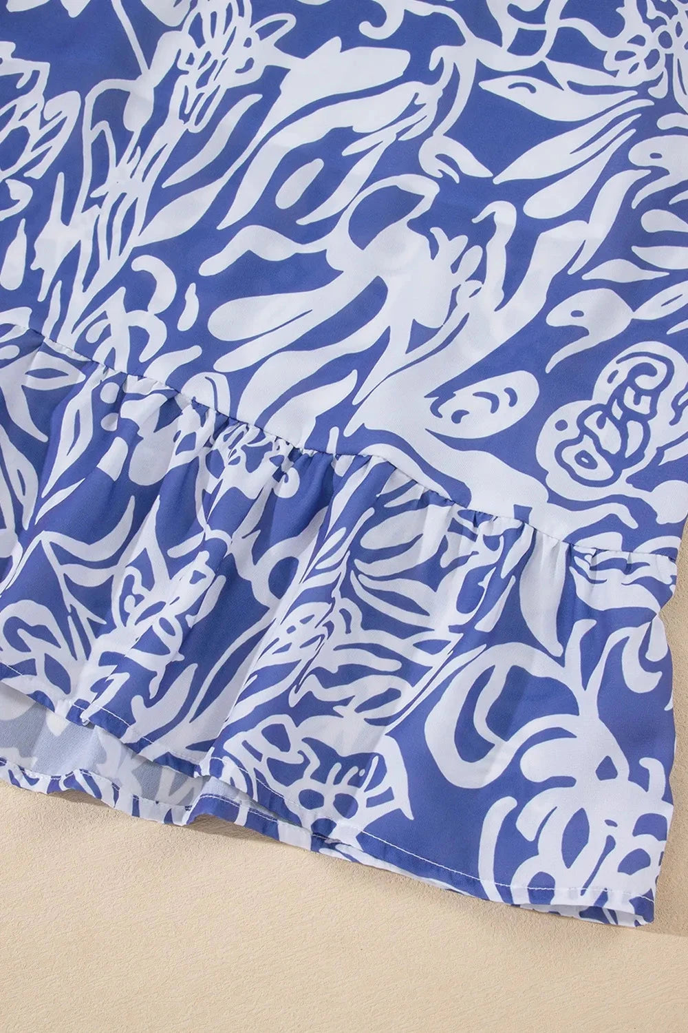 Floral Print Spaghetti Strap High Waist Dress Simply Love