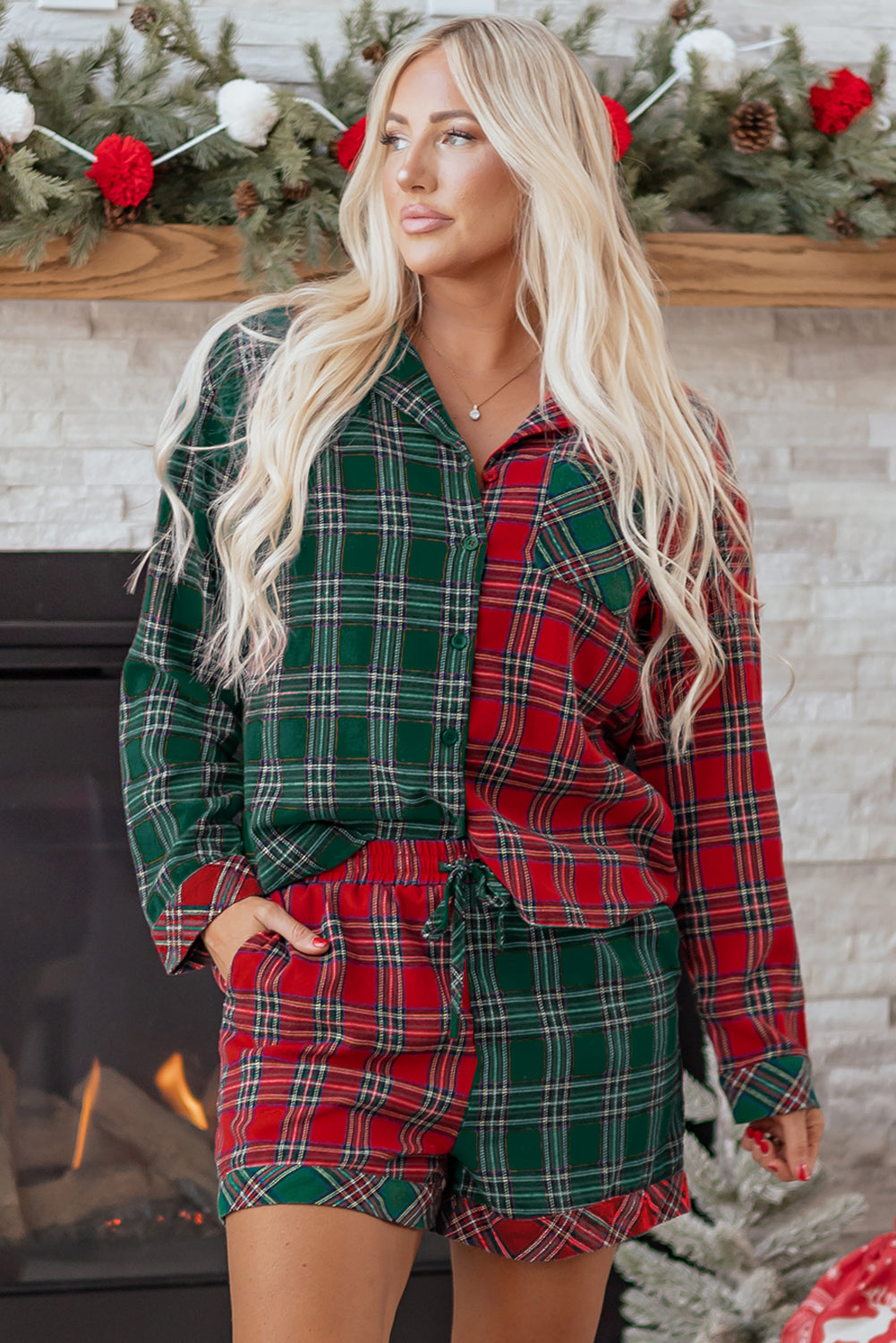 Dear-Lover Red Plaid Pajama Set Women's Christmas Long Sleeve Sleepwear Comfy Dear-Lover Dropshipping