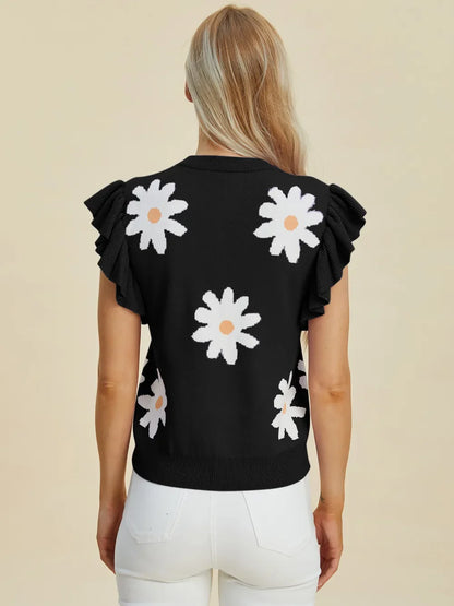 Double Take: Ruffled Flower Sweater
