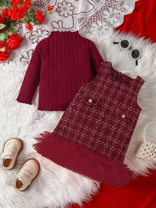 Children's Ribbed Knit Top and Dress Set Simply Love