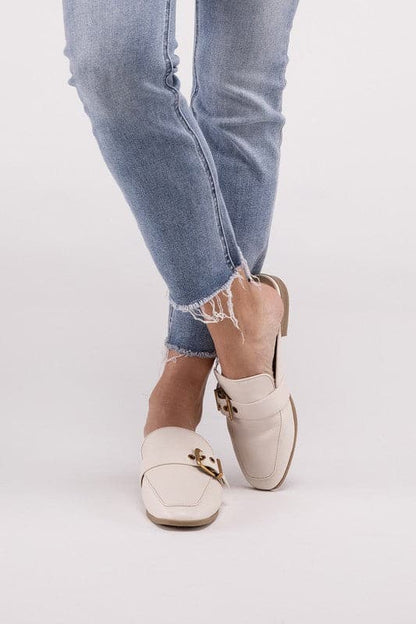 Chantal-S Buckle Backless Slides Loafer Shoes.