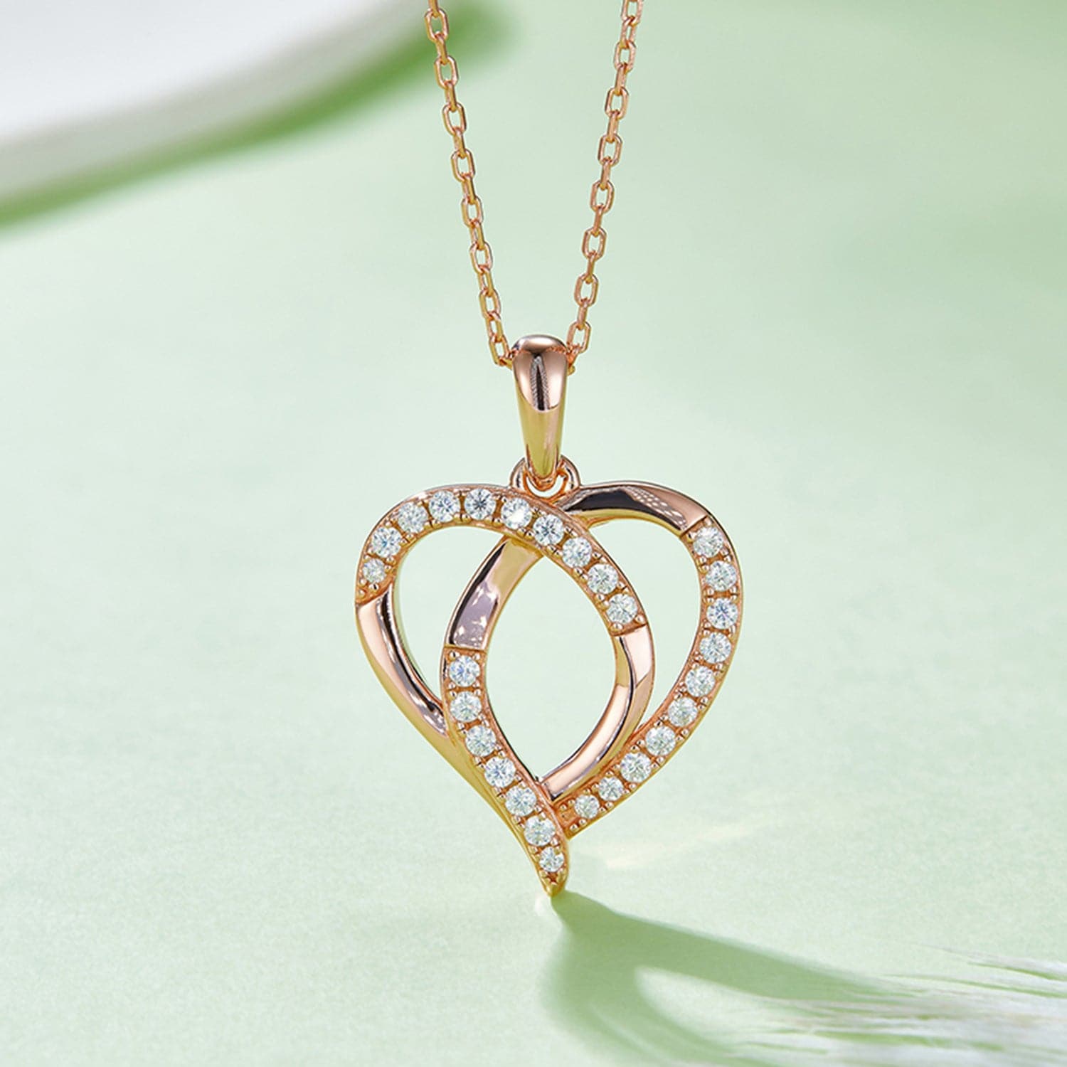 Moissanite 925 Sterling Silver Heart Shape Necklace.