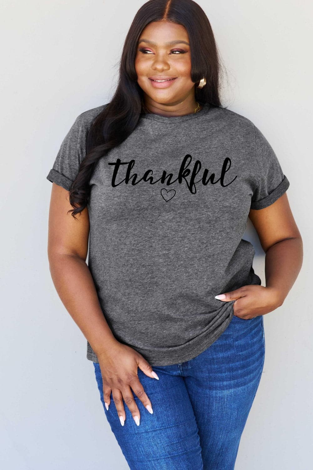 Simply Love Full Size THANKFUL Graphic T-Shirt.