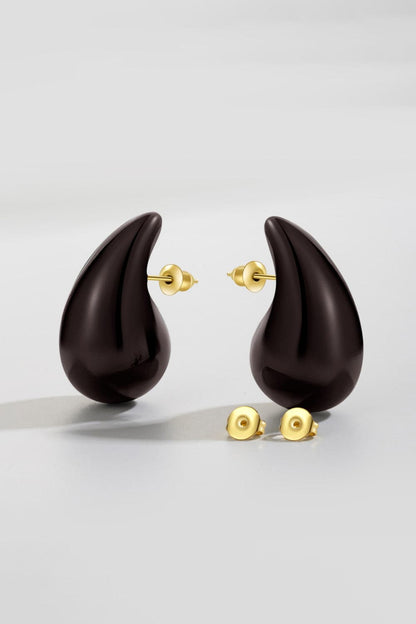 Elegant water drop brass earrings for a minimalist touch