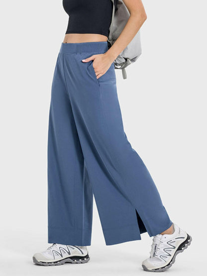 Slit Wide Leg Active Pants.