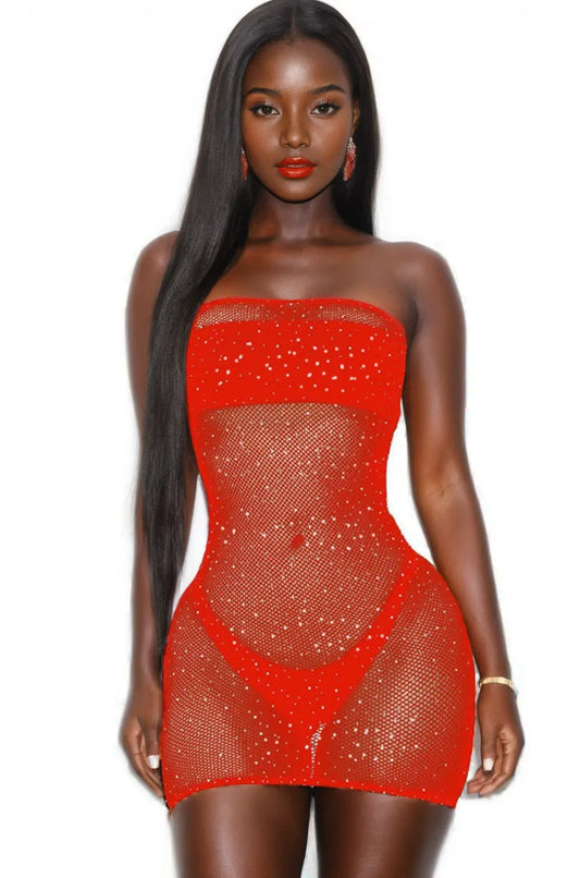 Strapless Mesh Chemise 3wishes.com