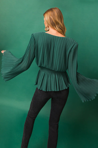 HELLO SWEETHEART PLEATED TOP