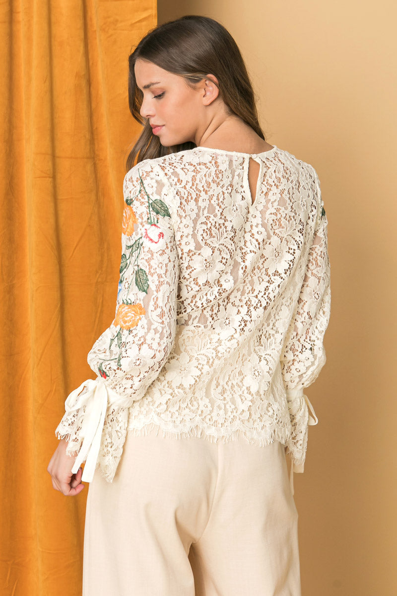 EMBROIDERED LACE TOP Flying Tomato