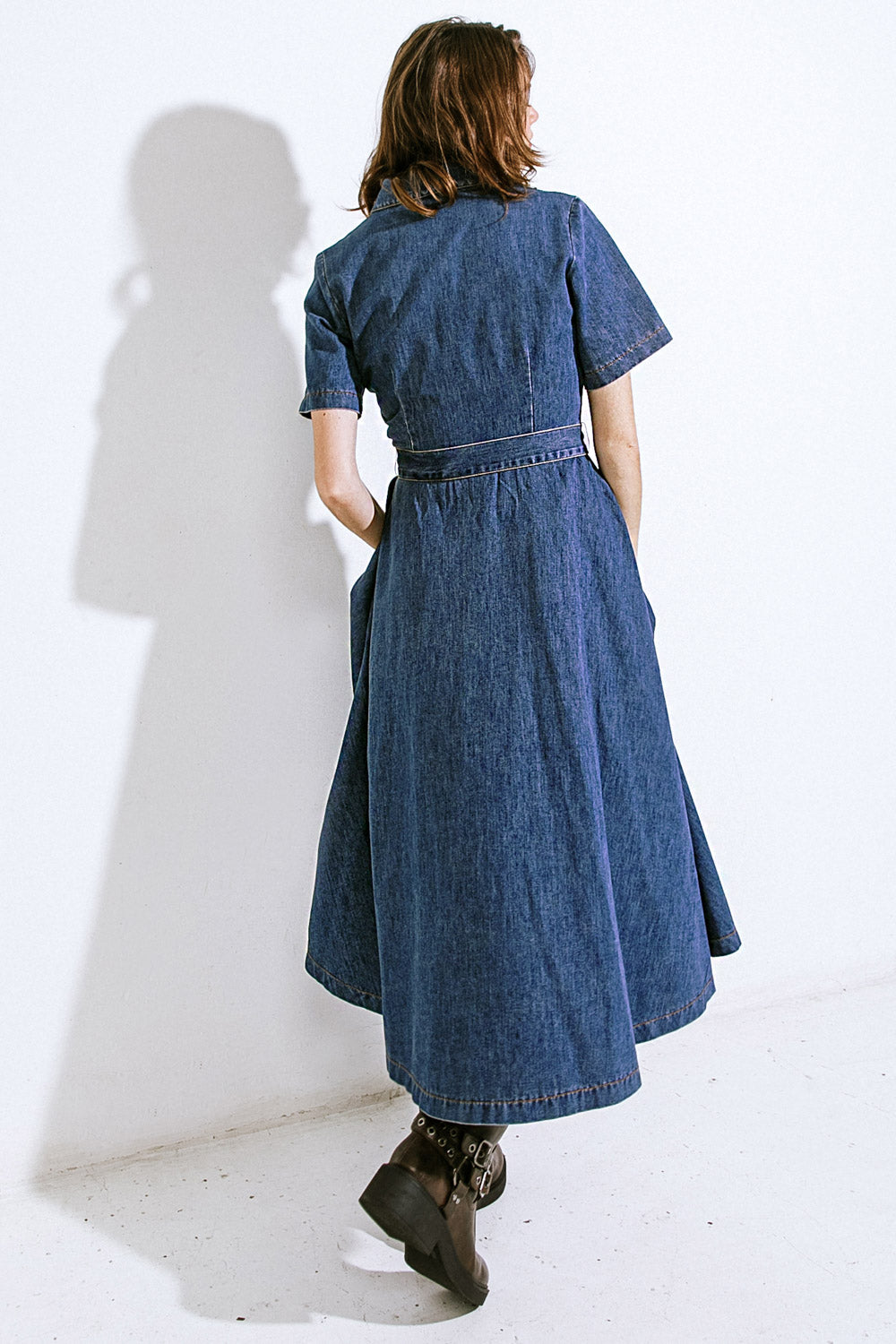 DAY IN THE LIFE DENIM MIDI DRESS Flying Tomato