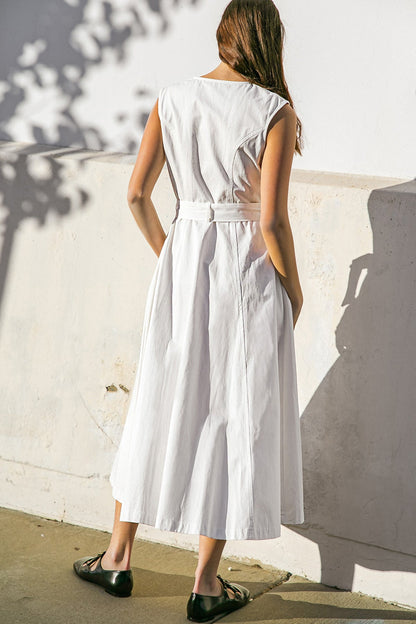 DELICATE DREAMS WOVEN MIDI DRESS