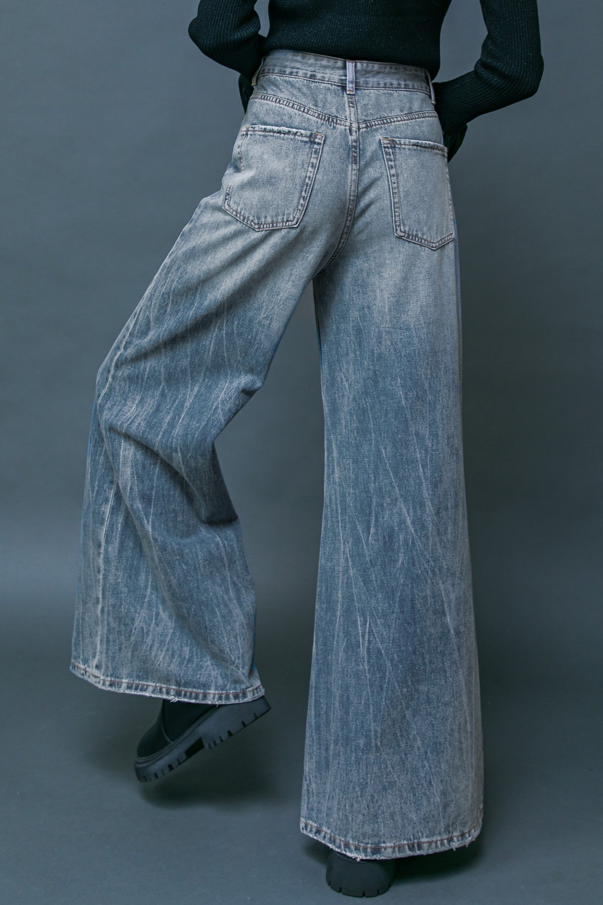 DARING TREND WASHED DENIM PANTS Flying Tomato