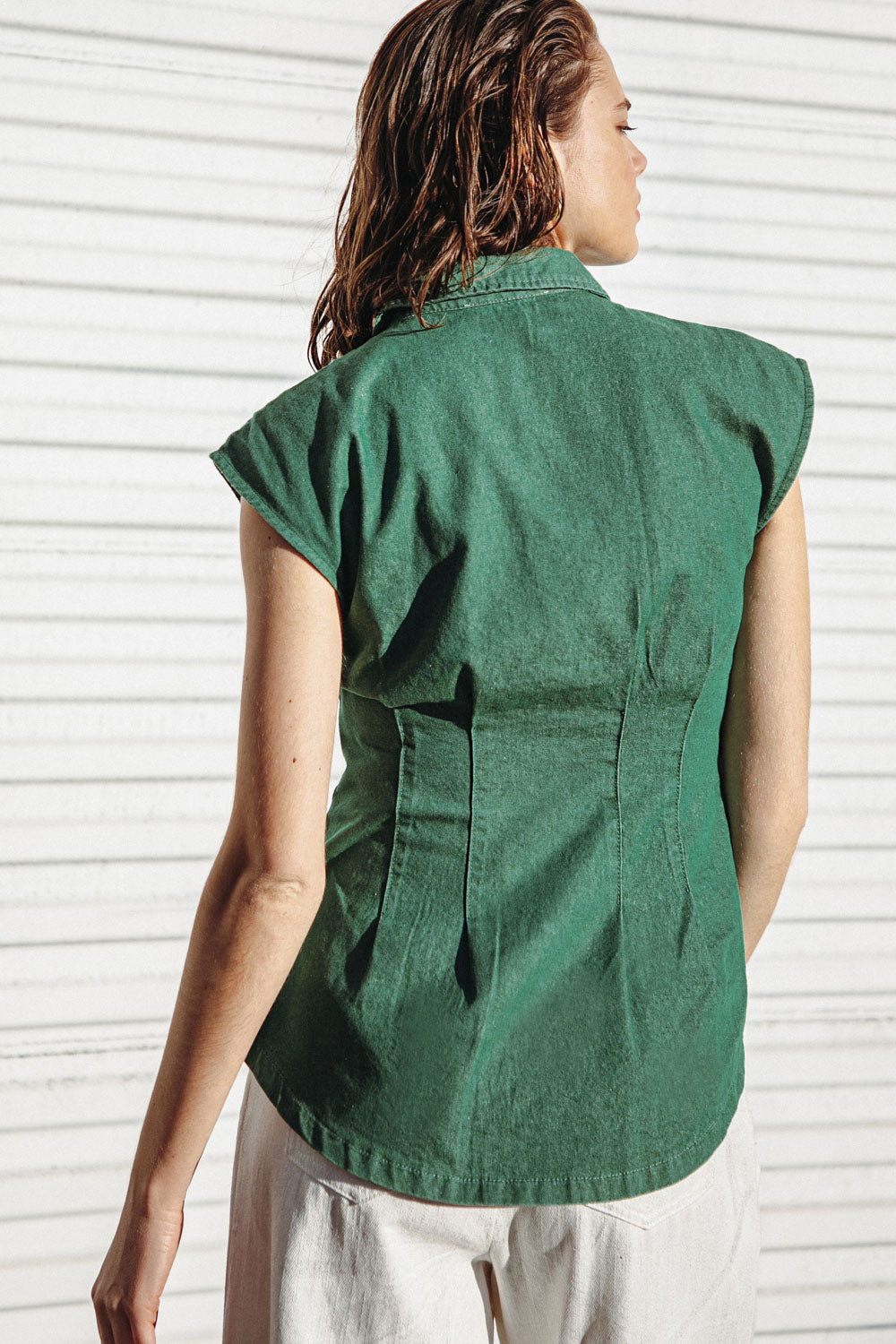 CLEAN SLATE DENIM TOP Flying Tomato