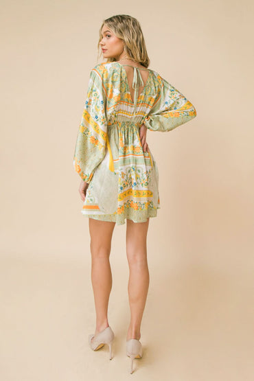 Woven Patterned Mini Dress for Effortless Style