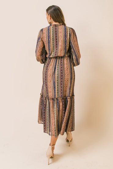 COVERED BY LOVE WOVEN MIDI DRESS