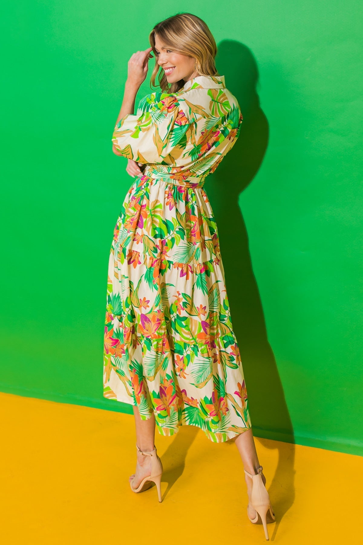 YOU KNOW ME SO WELL POPLIN MIDI SHIRT DRESS Flying Tomato