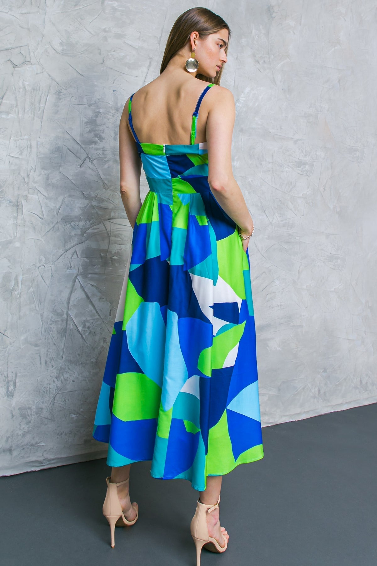 IF YOU DON'T MIND WOVEN MIDI DRESS Flying Tomato