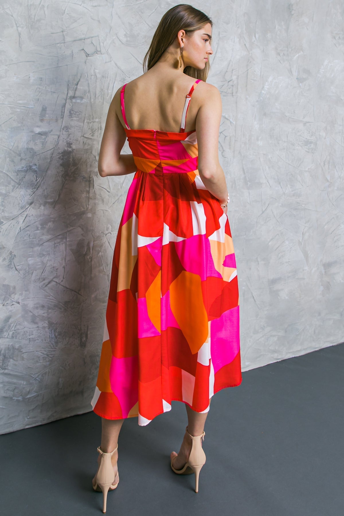 IF YOU DON'T MIND WOVEN MIDI DRESS Flying Tomato