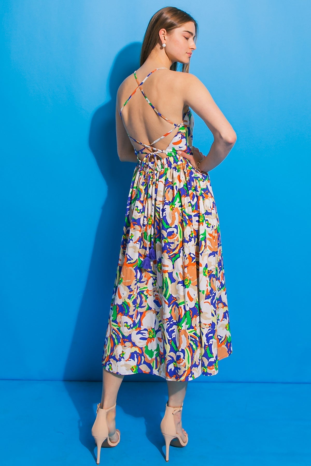 SWING ME AROUND POPLIN MIDI DRESS Flying Tomato