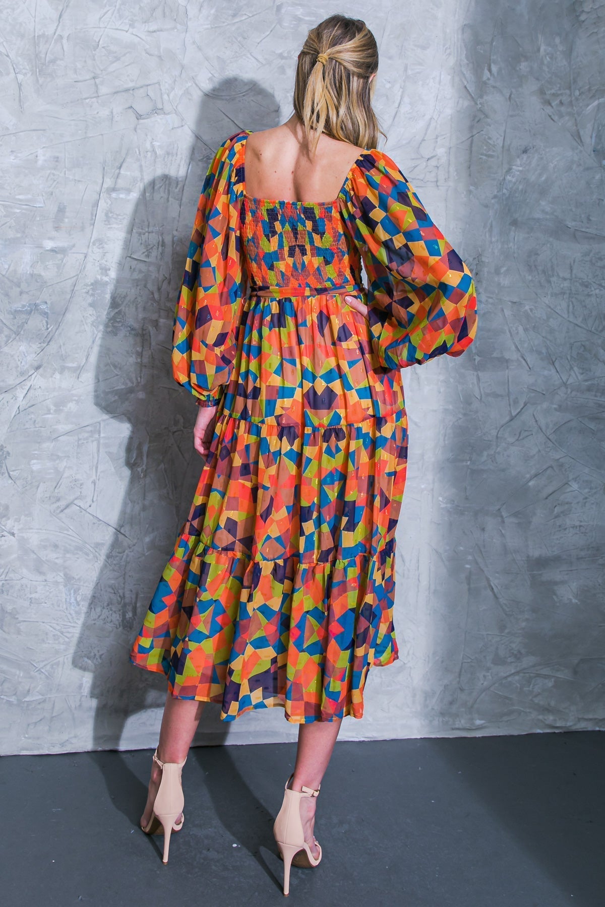 NOTHING WAS THE SAME WOVEN MIDI DRESS Flying Tomato