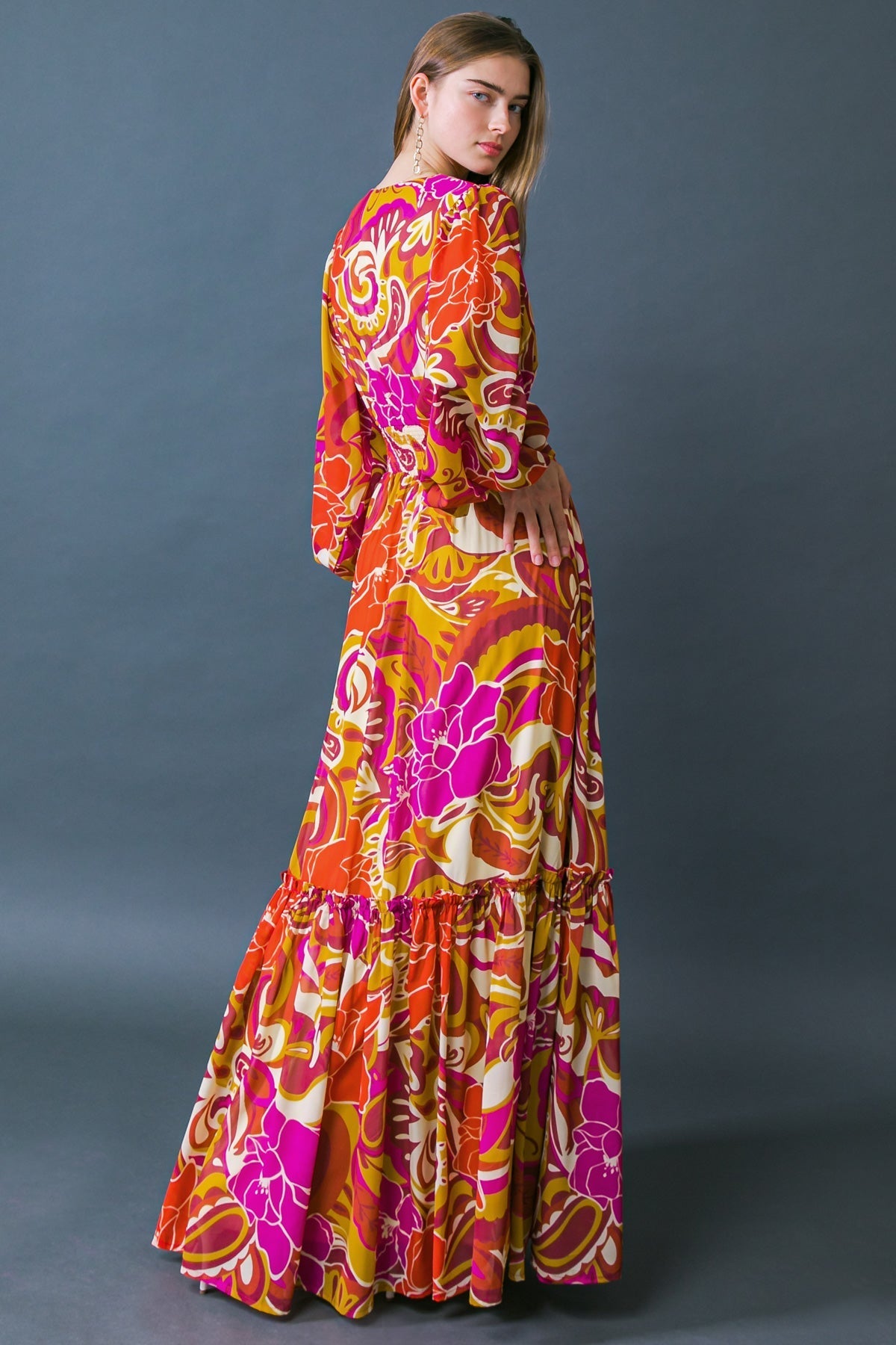 READY FOR THE SPOTLIGHT WOVEN MAXI DRESS Flying Tomato
