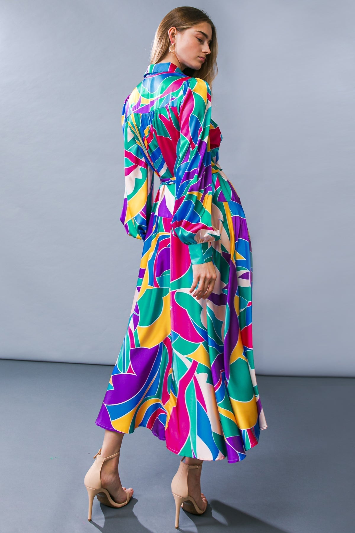 FOCUSED ON PRIORITIES WOVEN MIDI DRESS Flying Tomato