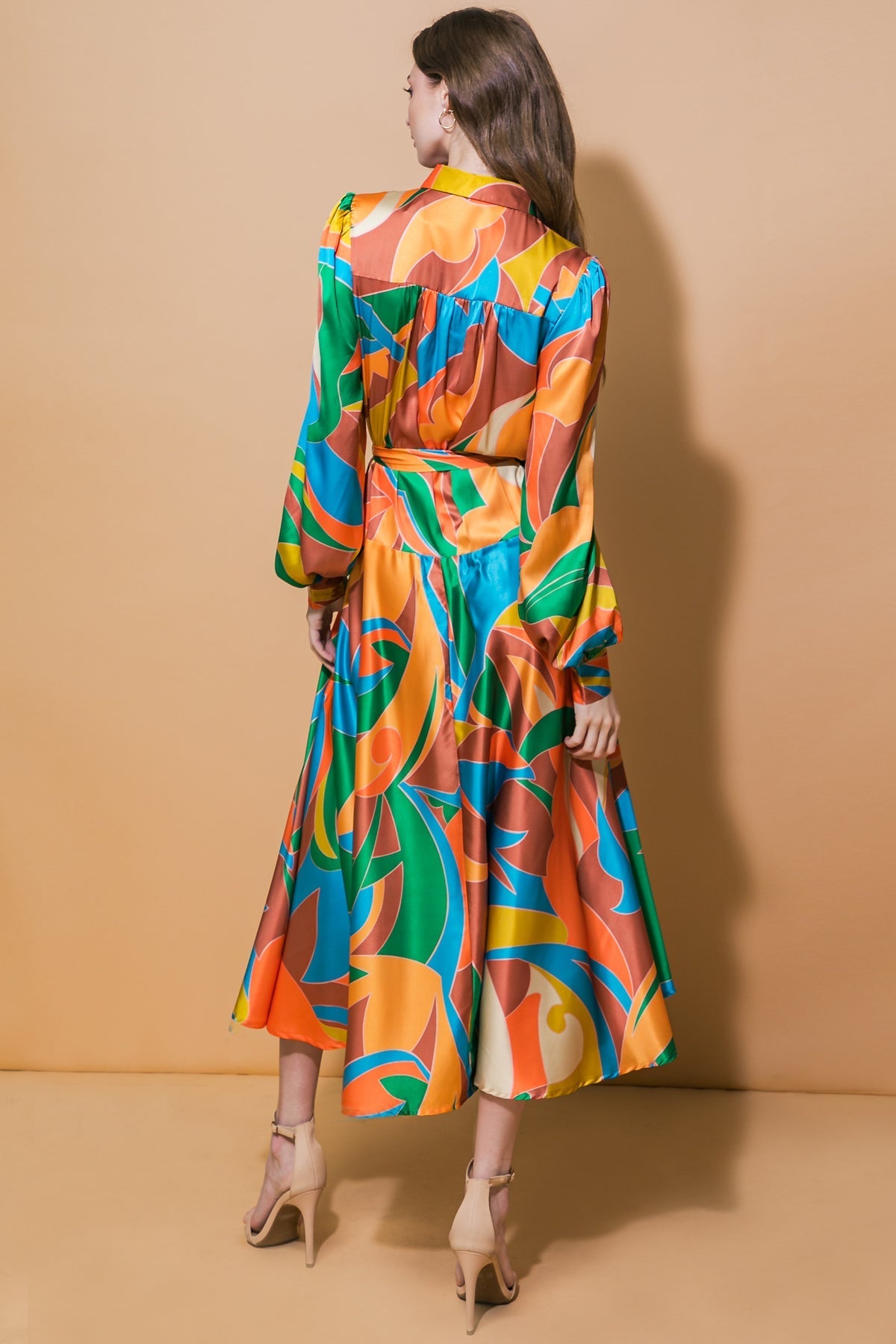 FOCUSED ON PRIORITIES WOVEN MIDI DRESS Flying Tomato