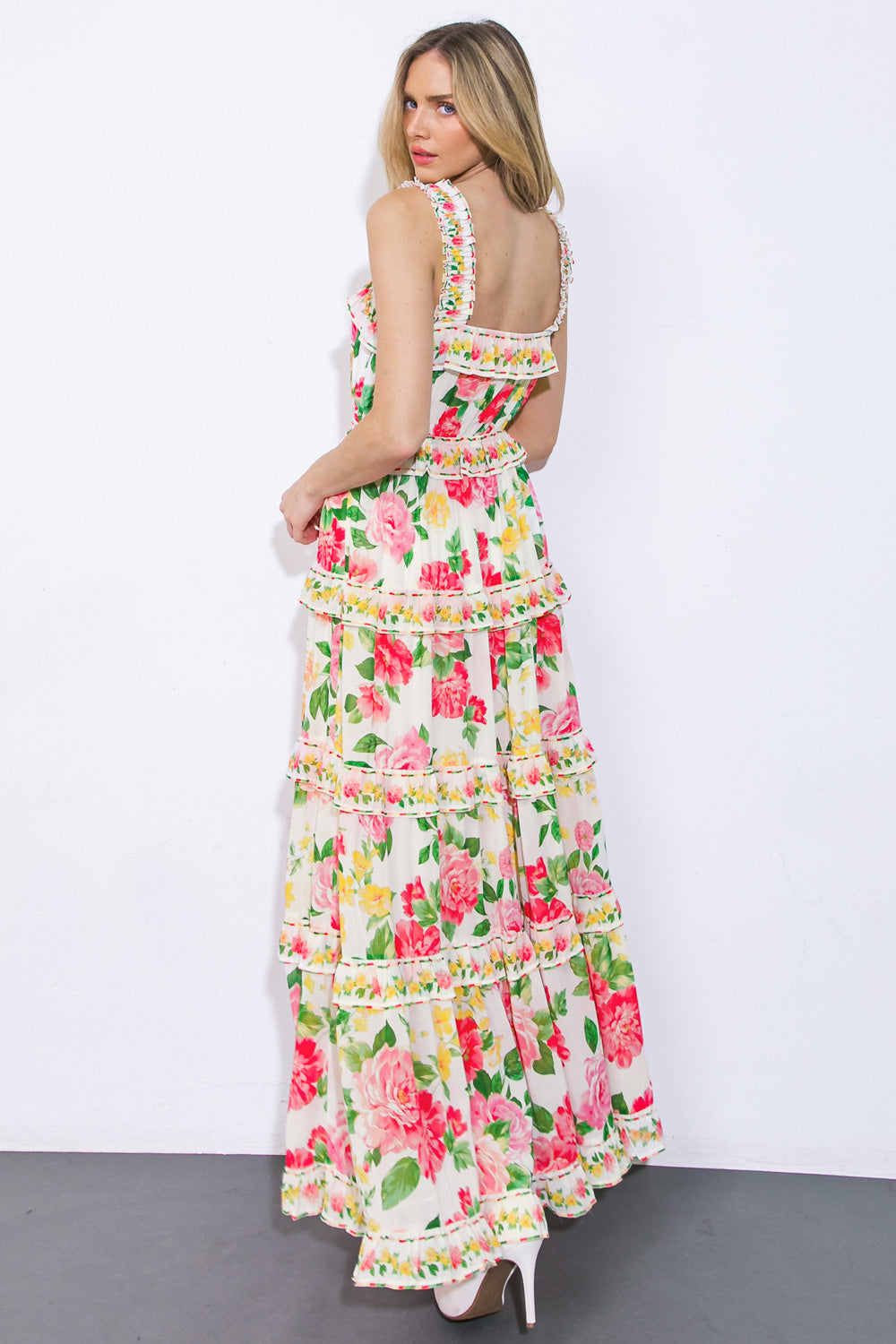 PULLING HEARTSTRINGS WOVEN MAXI DRESS Flying Tomato