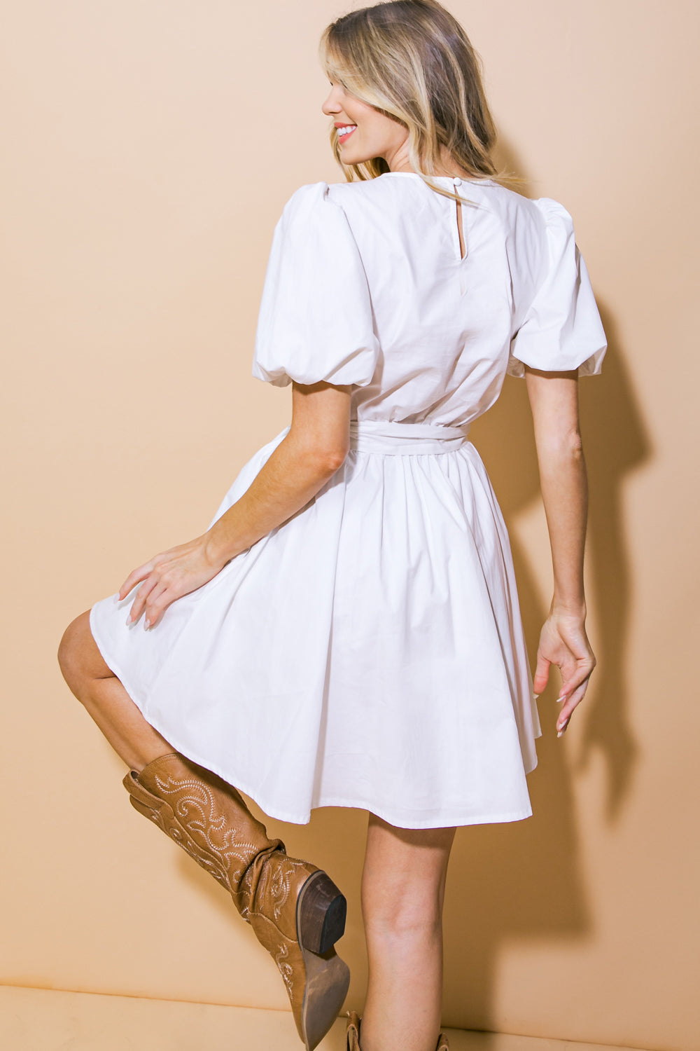 IN MY FEELINGS WOVEN MINI DRESS Flying Tomato