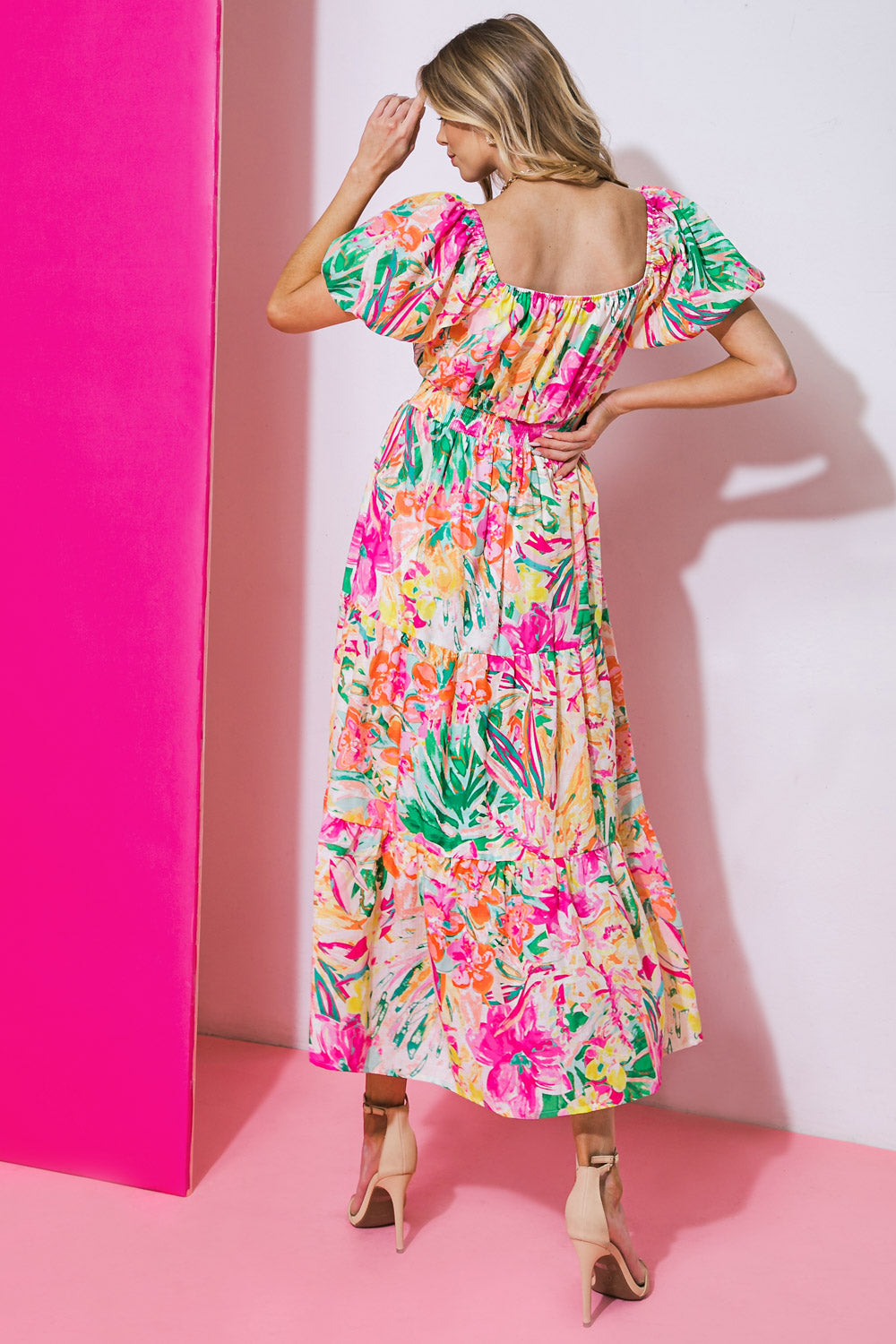 IT STARTS NOW WOVEN MIDI DRESS Flying Tomato