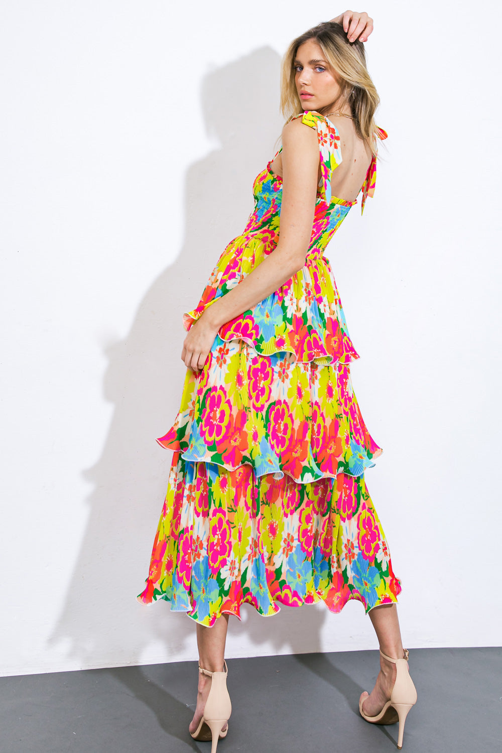 VISIONS FROM THE MEADOW WOVEN MIDI DRESS Flying Tomato