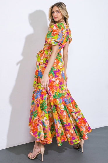 GARDEN OF LIFE WOVEN MIDI DRESS