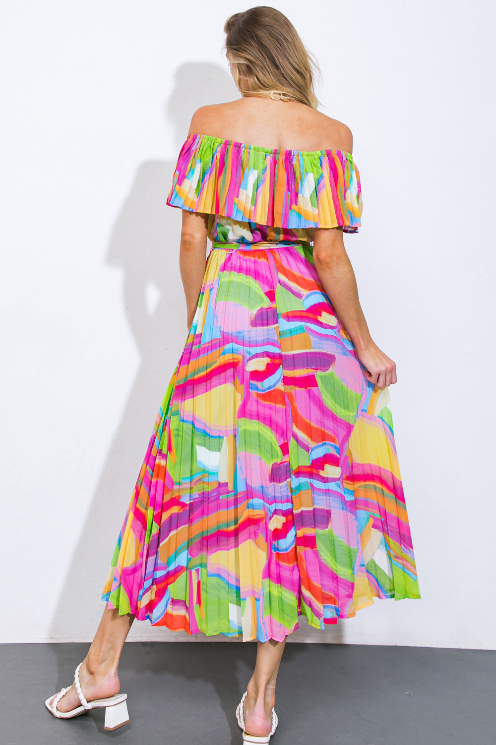 BLOSSOM BOULEVARD WOVEN MIDI DRESS Flying Tomato