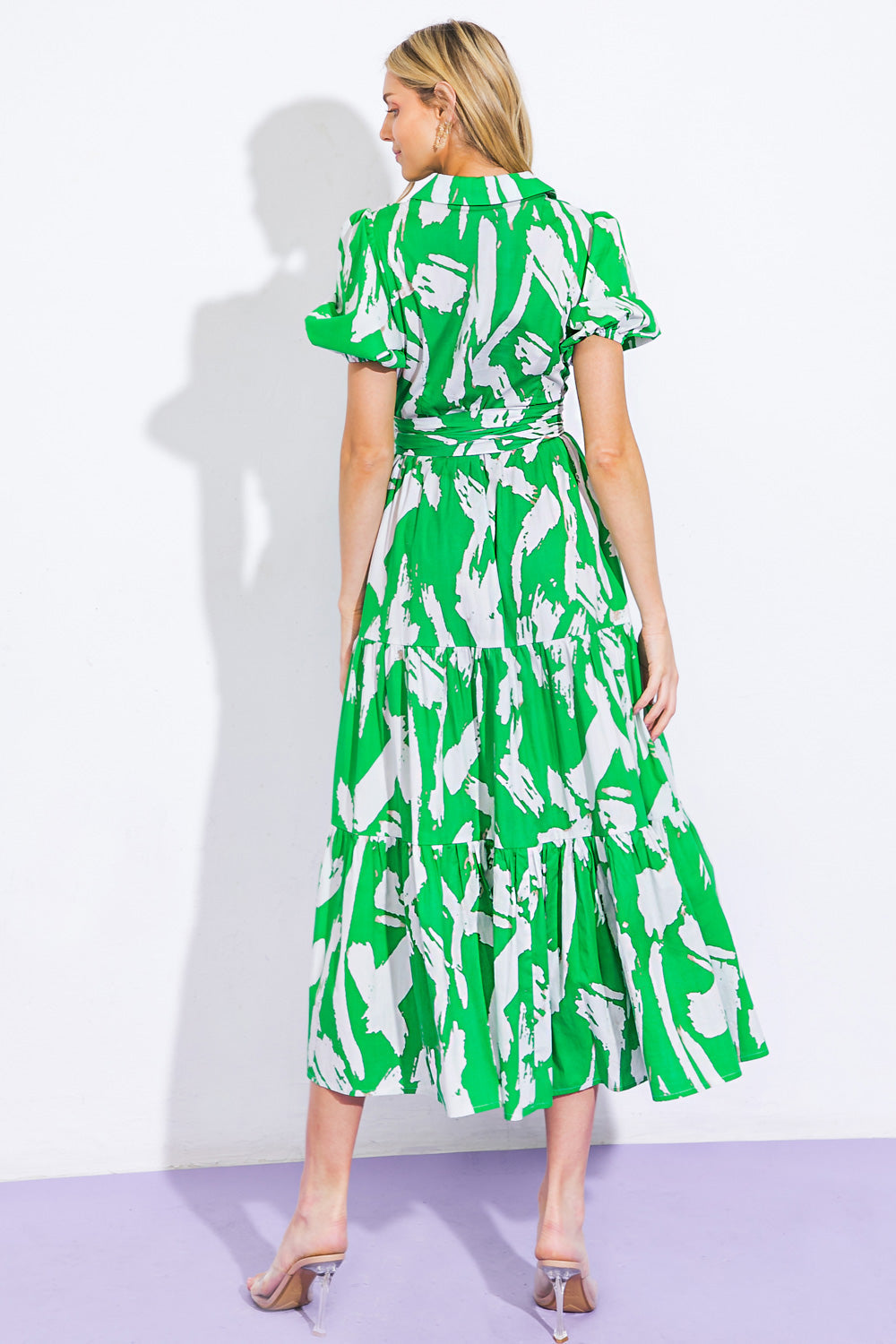 THROUGH THE GARDEN WOVEN MIDI DRESS