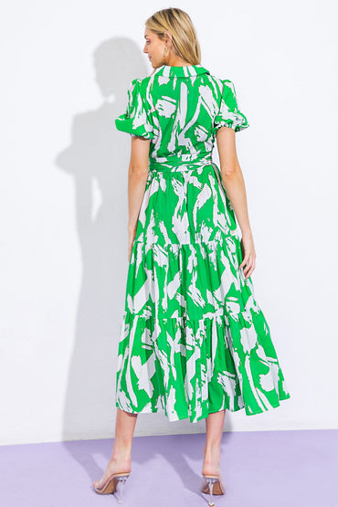 THROUGH THE GARDEN WOVEN MIDI DRESS