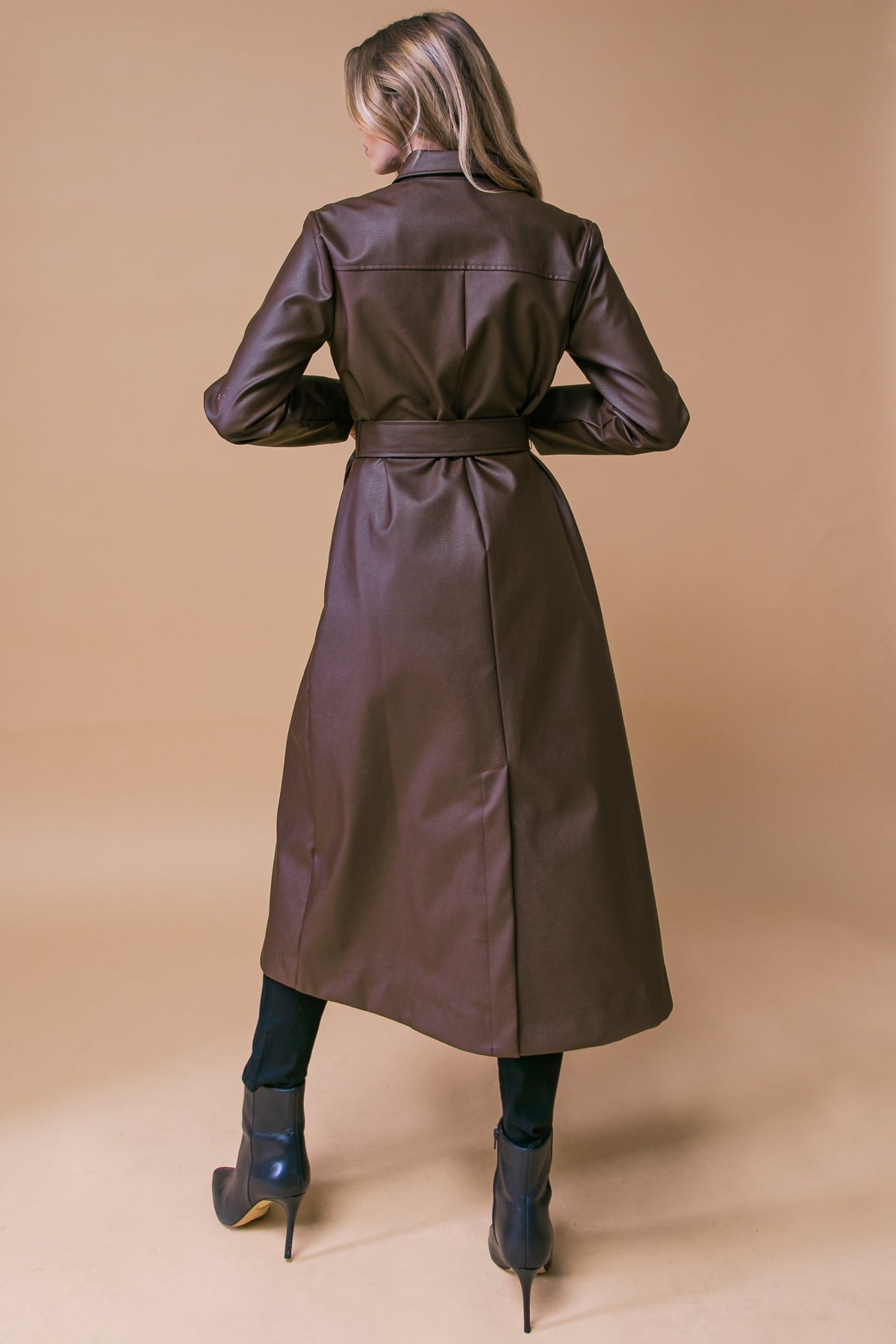 WHAT A WONDERFUL DAY LEATHER MIDI COAT Flying Tomato