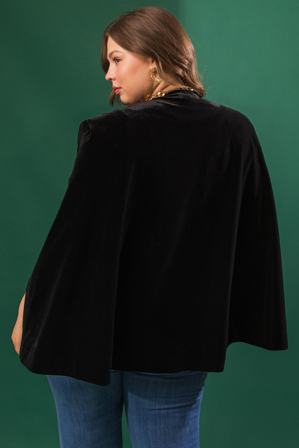 WHAT LOVE CAN DO VELVET CAPE JACKET