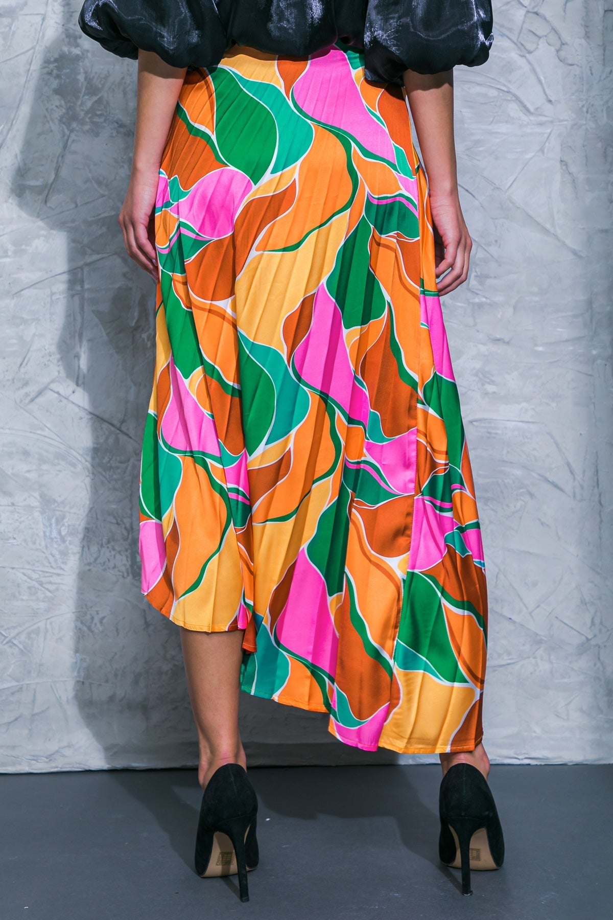 GRACEFUL IMPRESSION WOVEN MIDI SKIRT Flying Tomato