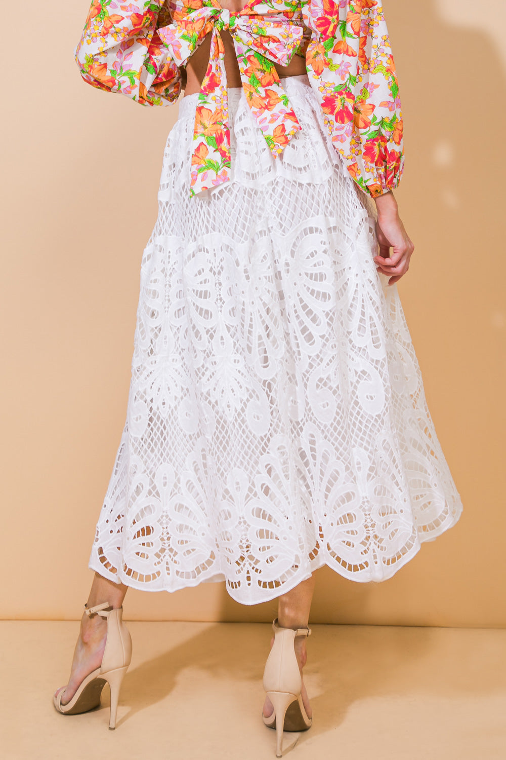 DREAMY NIGHTS WOVEN MIDI SKIRT