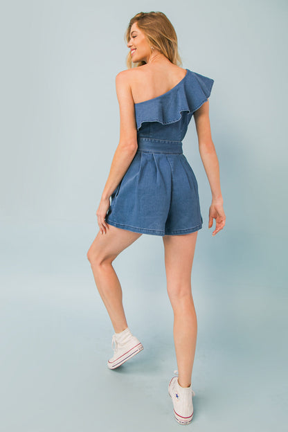 SOUTH POINTE PARK DENIM ROMPER