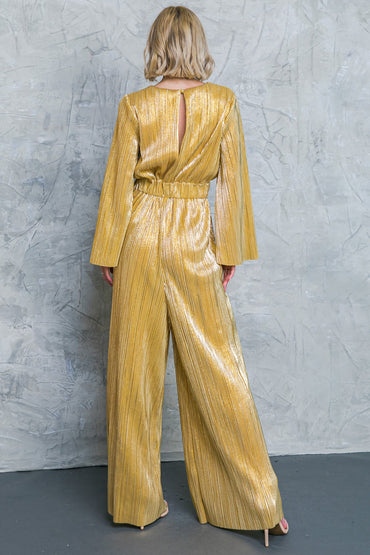 DARE TO DAZZLE PLISSE JUMPSUIT