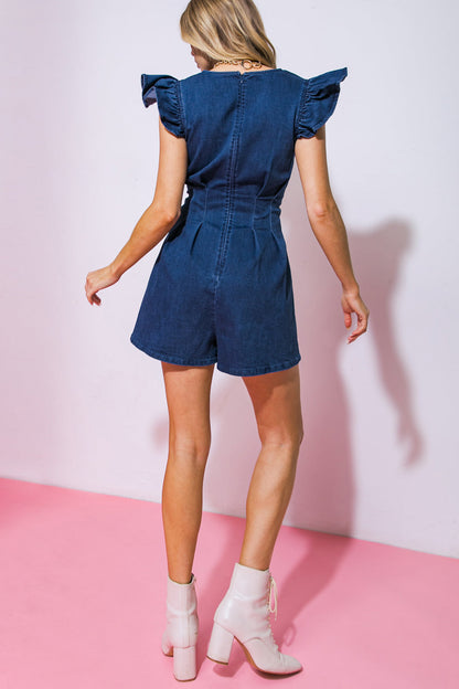 A GREAT DAY DENIM ROMPER