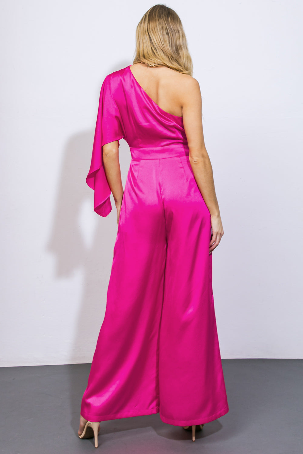 DOWN MEMORY LANE WOVEN SATIN JUMPSUIT