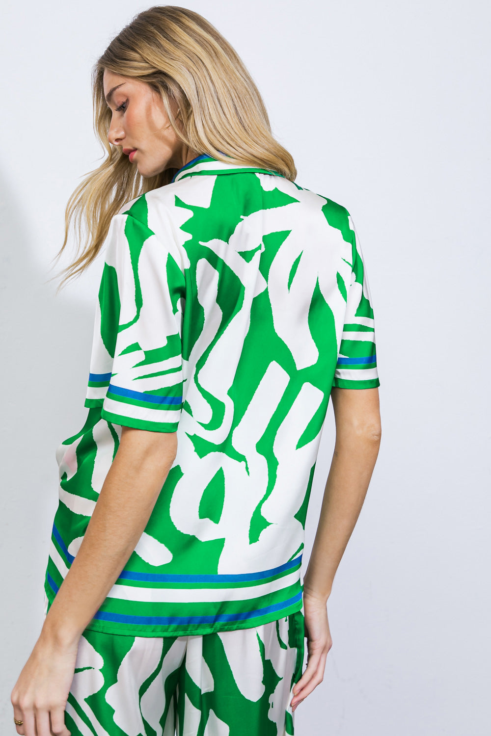 THE KEY TO CHIC WOVEN SATIN TOP Flying Tomato